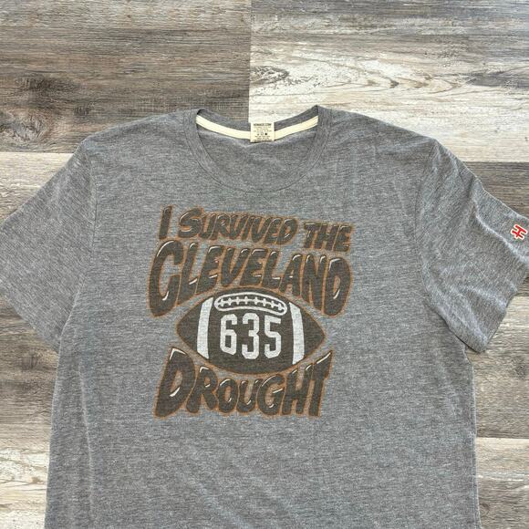 Homage Cleveland Browns Gray Orange XL‎ I Survived The Cleveland Drought T-Shirt - Picture 1 of 8